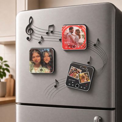 Personalized Gift for Best Friends  Custom Musical Fridge Magnet with Photo & Any Song Birthday Gift for Bestie & Friendship Day Gift for Female Friend Long Distance Gift